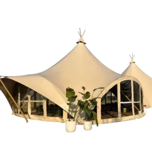 Single-Layer PVC Four-Season Camping Team-Building Camp Bar Restaurant Landmark Tent with Steel Frame