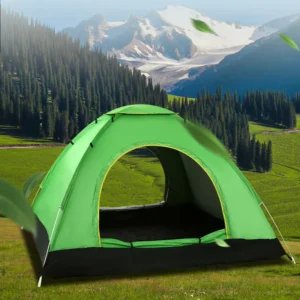 Single Layer Summer Camping Tent 3 4 Person One Bedroom Eco Friendly Rainproof Breathable Design with Sunroof Fiberglass Frame