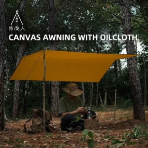 Single Person Portable Canvas BC Tent Tarp Rainproof Bushcraft Camping Shelter for Climbing Hiking Tour Double Shelter 1kg