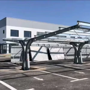Single-Two-way Photovoltaic Car Shelters H-shaped Hot-Dip Galvanized Steel Square Tubes Wind Load 60 M/S Can Accommodate