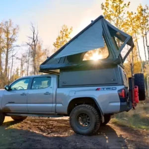 Slide Hard Shell Rooftop Tent for Pickup Trucks 2 Person Outdoor Camping Four-season Lightweight One Bedroom Durable Oxford