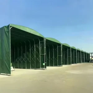 Sliding Folding Awning, Iron Pipe, Oxford Fabric, Large Warehouse Shelter, Outdoor Car Shelter, Waterproof, All Seasons