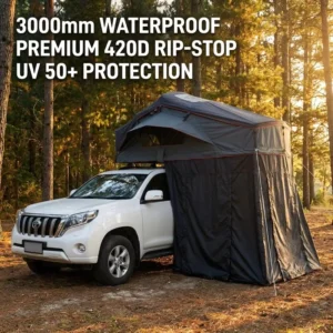 Slim Breathable Soft-Top Car Rooftop Tent with Large Interior Space for SUV Off-Road Camping