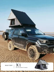 Slim Lightweight Hard Shell Rooftop Tent for 2-4 Person 4×4 Offroad Camping Waterproof Oxford