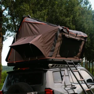 Slimline Hard Shell Rooftop Tent with Solar Panel Lightweight Aluminum for Vans and SUVs