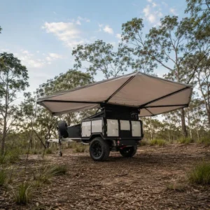 Small Off Road RV Trailer Overland Camper Trailer Mini Offroad Camping Caravan Travel Trailer with Rooftop Tent for Sale
