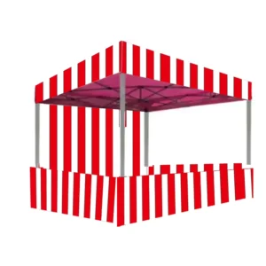 Small Promotion Booth Flat Top Red White Stripe Trade Show Tent for Exhibition