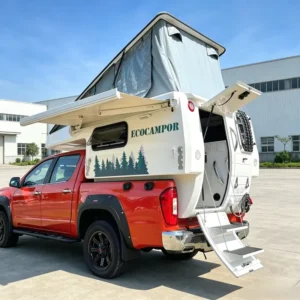 Small Size Heavy Duty Fiberglass Camper Trailer 80L Water Tank 500kg Payload 2-Person Sleeping Capacity