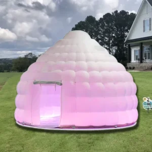 Small White Inflatable Dome Tent Durable Weather Resistant for Winter Garden Outdoor Recreation Meets Safety Standards