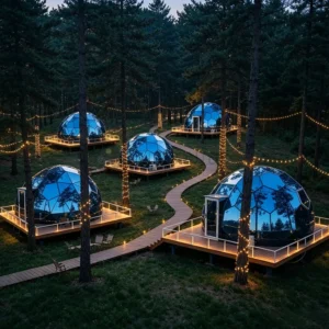 Snow Resistant Glass Dome Tent Luxury Outdoor Living for Glamping Campsite