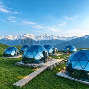 Snow-Resistant Glass Dome Tent, Outdoor Living Tent for Glamping Campsites