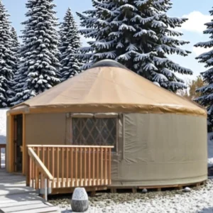 Snow Resort Mongolian Yurt Camping Tent Double Layer Four-Season Thickened Waterproof PVC Oxford One Bedroom