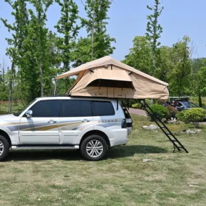 Desert Yellow Canvas Roof Top Tent with Back Annex