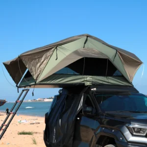 Soft-Shell Rooftop Tent Foldable Platform Waterproof Canvas for Car Camping