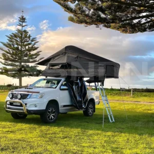 Soft Shell Rooftop Tent for 4×4 Off-Road Camping Waterproof Side Opening 4 Person with Ladder