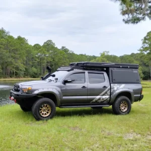 Soft Wedge Slant-Lift Roof Top Tent for Pickup Trucks, Universal Off-Road Camping Shelter