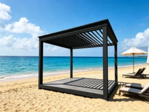 Solar Bioclimatic Aluminum Pergola Waterproof Outdoor Electric Motorized Adjustable Louver Roof with Solar Panels