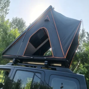 Solar Panel Folding Roof Sunshade Hardshell Rooftop Tent 4×4 Aluminum Off-Road Glass Top and Side Camping