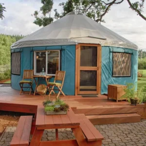 Solid Wood Frame Yurt Tent Four-season Four-layer Thickened Canvas >3000mm Waterproof Insulated for European
