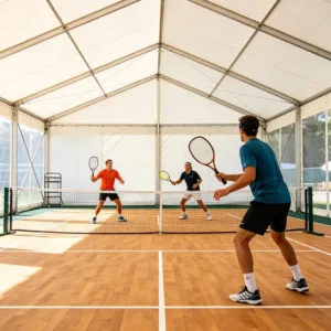Soundproof Modular Multi-Court Sports Marquee for Badminton, Pickleball and Table Tennis