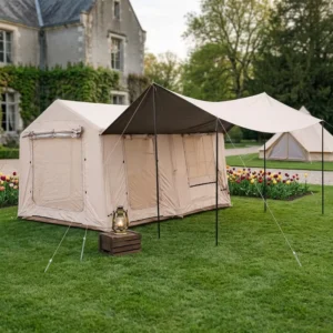 Spacious 12sqm Air Tent 420D Oxford 3x4x1.4×2.2m Triple Door Scenic View Partition Family Shelter