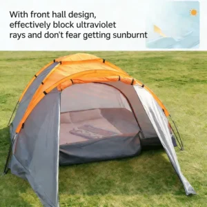 Spacious Tunnel Tent Waterproof Portable Two Bedrooms One Living Room For Home Outdoor Emergency Camping
