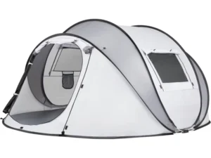 Spacious Ventilated Pop-Up Camping Tent with Front Porch, Lightweight Portable Design for Camping, Hiking, and Beach