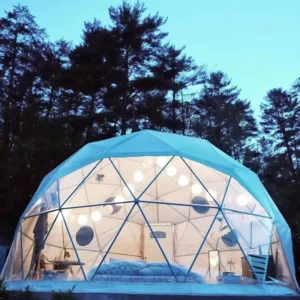 Spherical Geodesic Dome Camping Tent with Steel Frame and PVC Cover