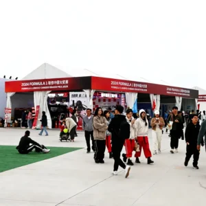Sports Industry Exhibition Tent Wide Open Side Expo Marquee for Outdoor Race Theme Trade Show