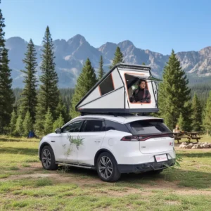 Sports Roof Tent for Outdoor Pickleball Waterproof Canvas Car Roof Top Camping Tent with Triple Layer and Four Season Design