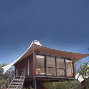 Square Outdoor Resort Safari Tents House With Bathroom for Luxury Glamping Hotel