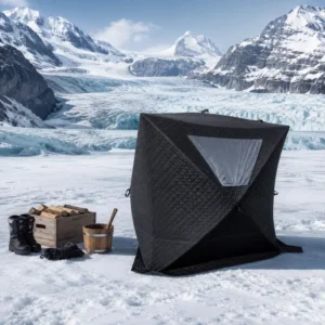 Square Sauna Tent 900D Oxford Waterproof Triple Layer 8 Person Windproof Stove Jack 4 Season Quick Open Events
