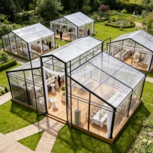 Starry Sky Transparent Glasshouse Tent Modular Orangery Atrium Luxury Outdoor Wedding Party Tent