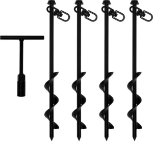 Steel Earth Anchor Stake Screw Peg for Canopy Shelter Sunshade Marquee