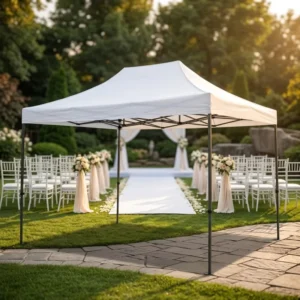 Steel Folding Gazebo, Multiple Dimensions, Wedding Ceremony, Fade-Resistant, Waterproof Outdoor Canopy Shelter