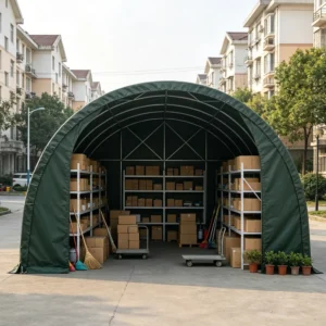 Steel Frame PE Warehouse Arch Storage Tent Shelter Canopy