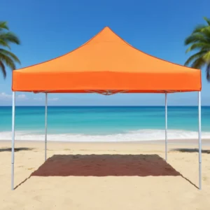 Steel Frame Pop-Up Canopy Tent Windproof Outdoor Shelter for Beach and Party Use