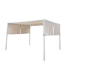 Steel Gazebo with Removable Top Metal Frame Outdoor Shelter for Gardens
