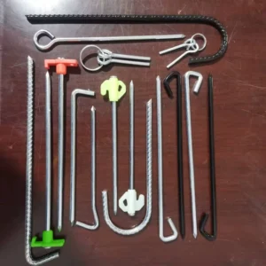 Steel Question-Mark Tent Pegs with Pointed Nails
