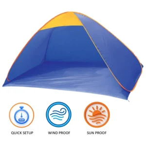 Steel Wire Lightweight Automatic Pop-Up Beach Tent with UV Protection Sun Shade Awning for Travel, Camping, and Picnic