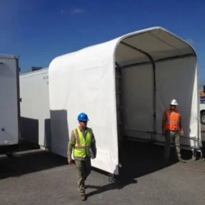 Steel and PVC ISO Container Canopy Storm Shelter Tent with Wheels