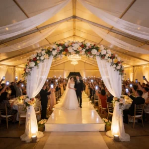 Sturdy Aluminum Catering Shelter Wedding Party Marquee Flexible Expansion Wind Snow Resistant