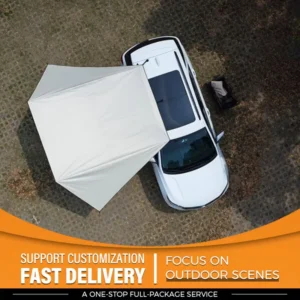 Suction Cup Fixed Black Oxford Car Side Tent Waterproof Canopy for Summer Outdoor Camping Self Driving Trip Decor