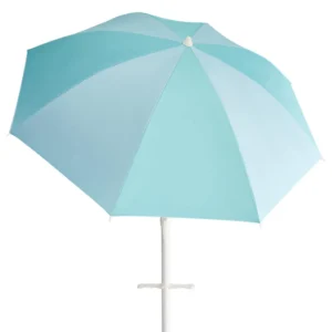 Summer Factory 2.4m Blue High Wind Adjustable Anti UV Sun Shelter Outdoor Sea Side Beach Umbrella with Screw for Sand