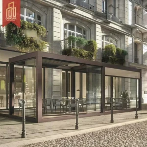 Sun Shade with Sliding Glass Doors Modern Bioclimatic Garden Pergola for Backyard Patio Balcony