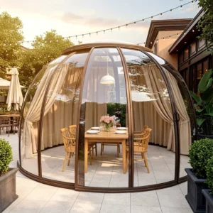 Sunkaer Boutique Full House Outdoor Glamping Aluminum Bubble Room Hotel Eco Igloo Glass clear House clear Dome House