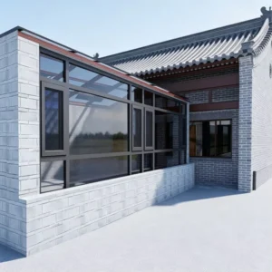 Sunroom With Sliding Glass Door Track System for Indoor-Outdoor Entertaining and Family Gathering Area