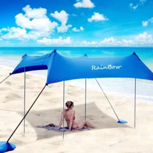 Sunshade Beach Tent Windproof Waterproof UV 50 Anti UV Compact for Beach Camping Trips