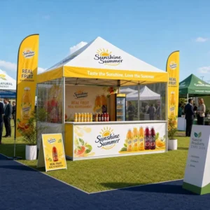 Sunshine Summer Durable Waterproof Foldable Steel Frame Outdoor Transparent Window Food Vending 3*3m 3*4.5m Canopy Trade Show
