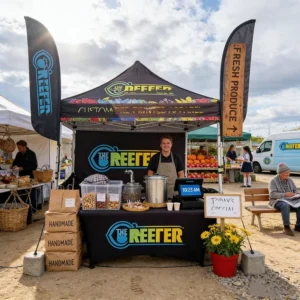 Sunshine sourced Waterproof Customized Pop up Food Vending Portable Booth Tents with Logo printed Gazebo style Canopies